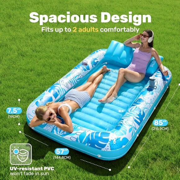 SLOOSH Inflatable Lounger Float, 85" x 57" Extra Large Pool Floats | NIB | - Picture 3 of 12